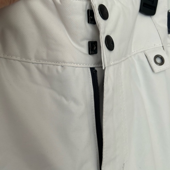 Women's White Snow Pants with Navy blue detail - Picture 8 of 15